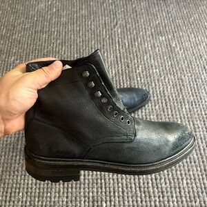 Heavily Distressed Frye Combat Boots W/ Thick Lug Sole